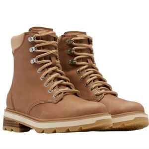 NIB Sorel Lennox STKD WP Waterproof Boots Size 7.5 Ceramic Canoe Leather Outdoor